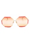 Linda Farrow Margot Oversize-frame Sunglasses In Red