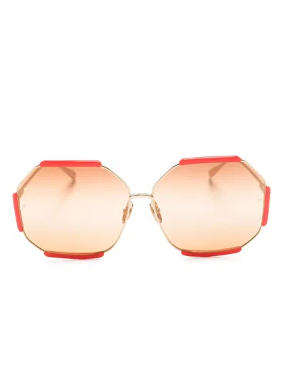 Linda Farrow Margot Oversize-frame Sunglasses In Red