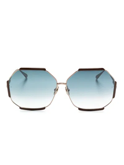 Linda Farrow Margot Sunglasses In 金色