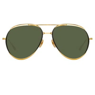 Linda Farrow Matisse Aviator Sunglasses In