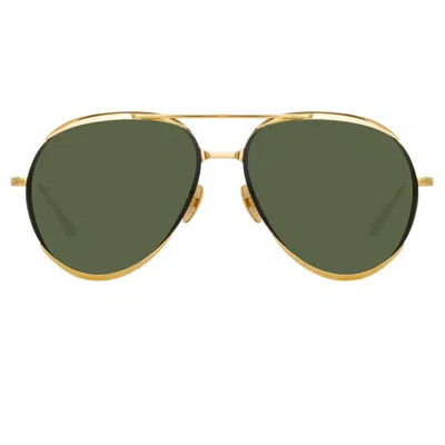 Linda Farrow Matisse Aviator Sunglasses In