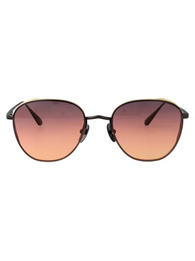 Linda Farrow Mattnickel/yellowgold/sunsetgrad Titanium Sunglasses In Black