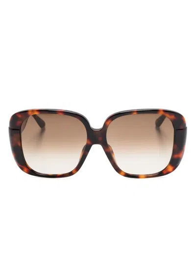 Linda Farrow Mima Oversize-frame Sunglasses In Brown