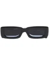 Linda Farrow X The Attico Mini Marfa Rectangle-frame Sunglasses In Black