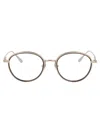 Linda Farrow Geometric Flat Mirror In Lightgold/metallicbrown/optical