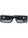 Linda Farrow Mya Rectangle-frame Sunglasses In Black