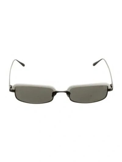 Pre-owned Linda Farrow Narrow Tinted Sunglasses W/ Tags In Black/white