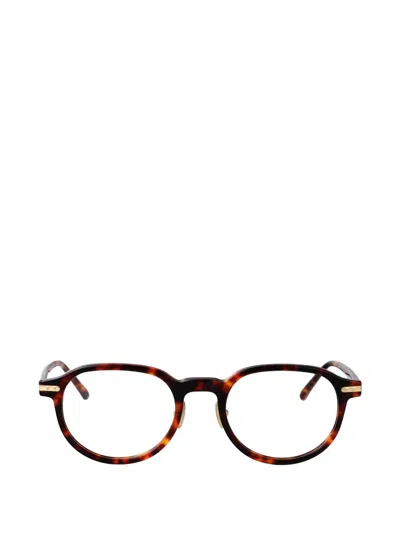 Linda Farrow Newel Round Glasses In Brown