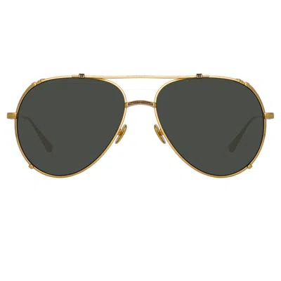 Linda Farrow Newman Aviator Sunglasses In Y