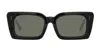 Linda Farrow Nieve - Black / Yellow Gold Sunglasses In Black