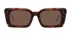 Linda Farrow Nieve Dark T-shell / Yellow Gold Sunglasses In Brown
