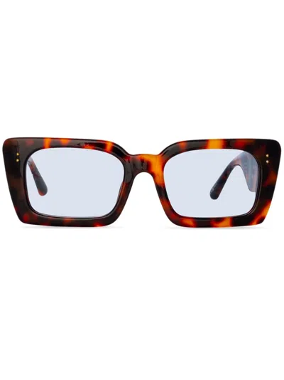 Linda Farrow Lfl1297 T - Shell / Yellow Gold Sunglasses In Multi