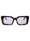 Linda Farrow Nieve Sunglasses In 06 T-shell Yellow Gold Light Blue