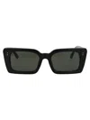 Linda Farrow Geometric Frame Sunglasses In Black/yellowgold/grey