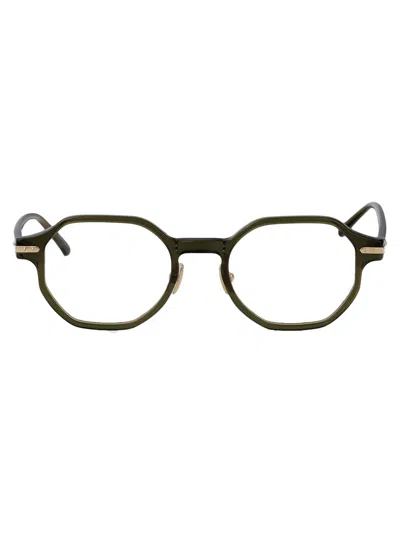 Linda Farrow Olive Green Acetate Glasses In Black