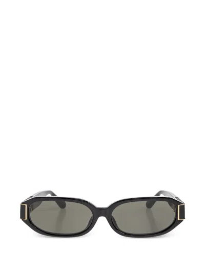Linda Farrow Oval-frame Sunglasses In Black