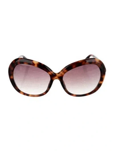 Pre-owned Linda Farrow Oversize Gradient Sunglasses In Brown