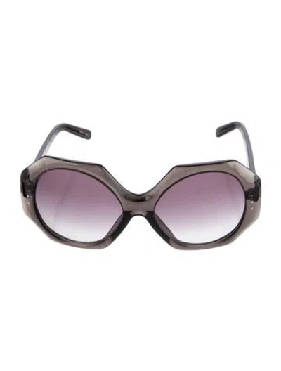 Pre-owned Linda Farrow Oversize Gradient Sunglasses In Clear/grey