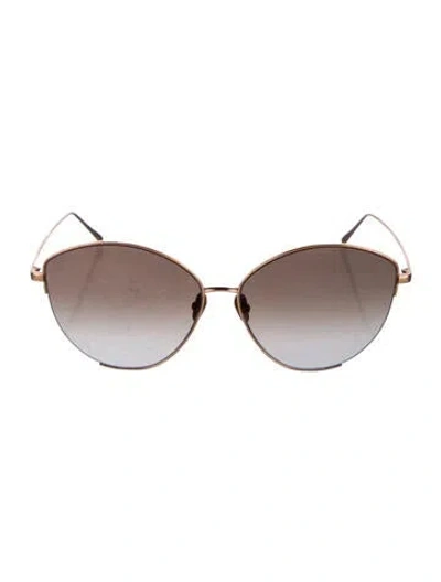 Pre-owned Linda Farrow Oversize Gradient Sunglasses In Gold