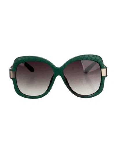 Pre-owned Linda Farrow Oversize Gradient Sunglasses In Green