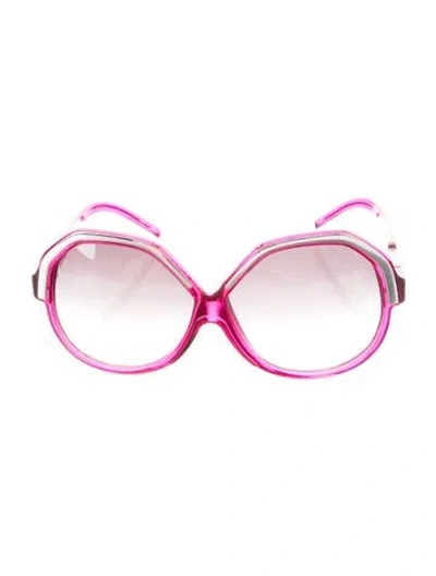 Pre-owned Linda Farrow Oversize Gradient Sunglasses In Pink