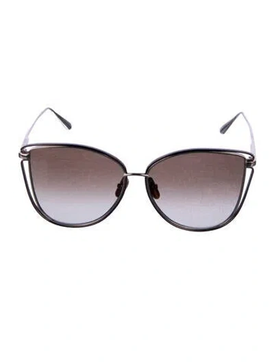 Pre-owned Linda Farrow Oversize Gradient Sunglasses In Silver