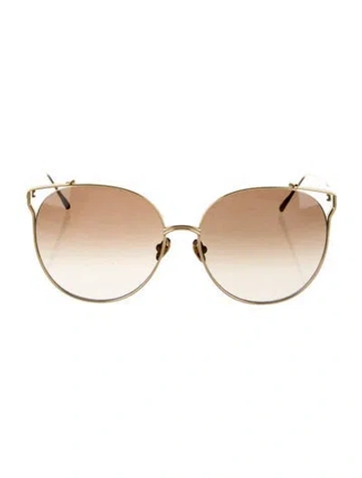Pre-owned Linda Farrow Oversize Gradient Sunglasses W/ Tags In Black