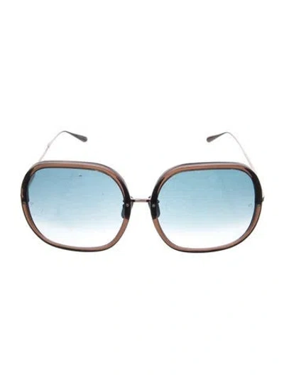 Pre-owned Linda Farrow Oversize Gradient Sunglasses W/ Tags In Brown