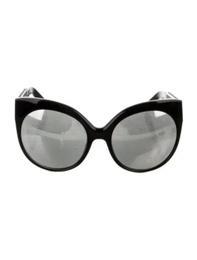 Pre-owned Linda Farrow Oversize Mirrored Sunglasses In Black