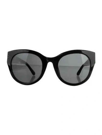 Pre-owned Linda Farrow Oversize Mirrored Sunglasses In Black