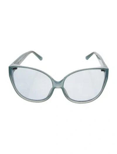 Pre-owned Linda Farrow Oversize Tinted Sunglasses In Blue