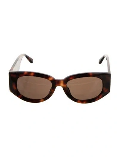 Pre-owned Linda Farrow Oversize Tinted Sunglasses In Brown