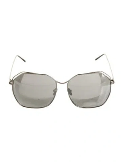 Pre-owned Linda Farrow Oversize Tinted Sunglasses In Silver