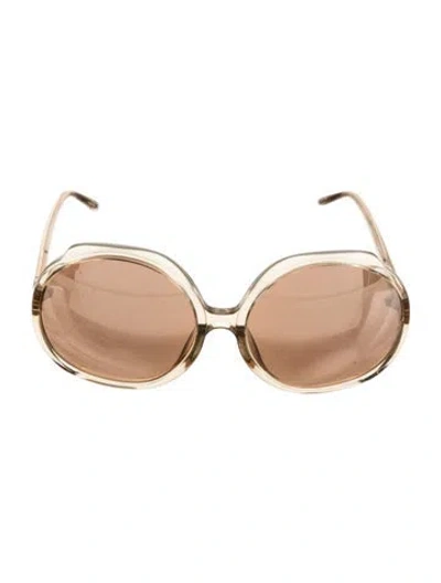 Pre-owned Linda Farrow Oversize Tinted Sunglasses W/ Tags In Clear