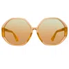 Linda Farrow Paloma Hexagon Sunglasses In O In Yellow