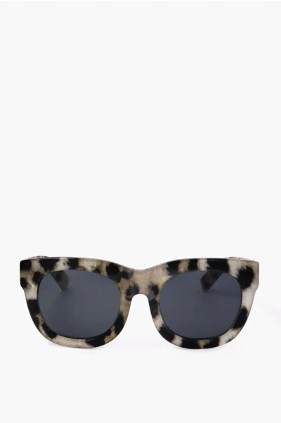 Linda Farrow Phillip Lim Animal Patterned Wayfarer Sunglasses In Neutral