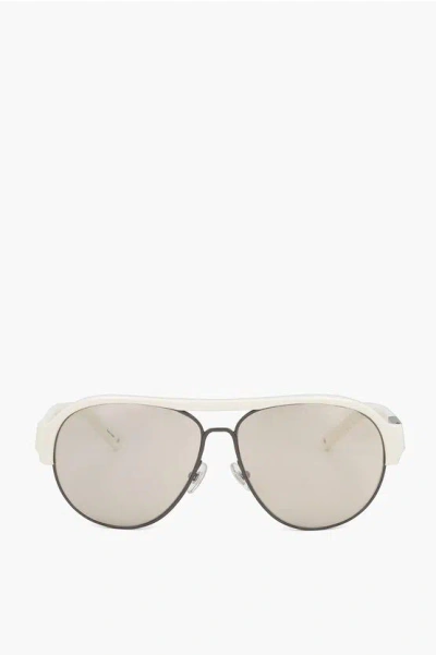 Linda Farrow Phillip Lim Aviator Sunglasses Wiith Plastic Bridge In White