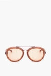 LINDA FARROW PHILLIP LIM AVIATOR SUNGLASSES WITH METAL BRIDGE