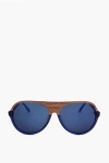 Linda Farrow Phillip Lim Aviator Sunglasses With Wood Effect Detail