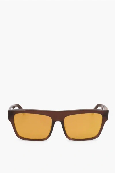 Linda Farrow Phillip Lim Wayfarer Sunglasses Wiith Straight Bridge In Brown