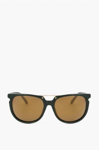Linda Farrow Phillip Lim Wayfarer Sunglasses With Metal Bridge In Brown