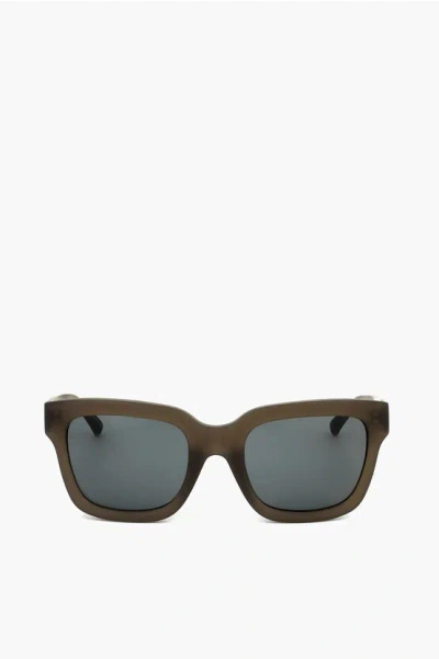 Linda Farrow Phillip Lim Wayfarer Sunglasses With See Through Frame In Brown