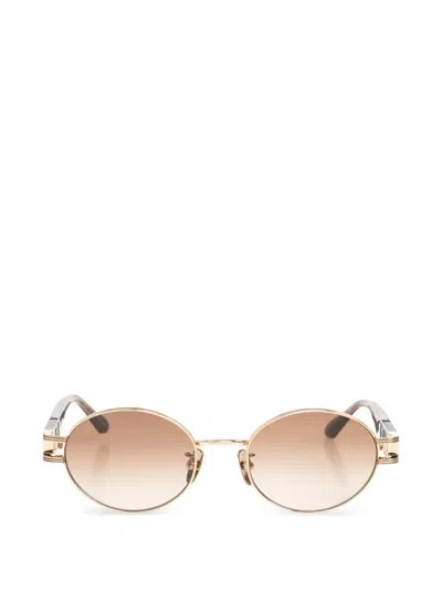 Linda Farrow Phoebe Oval-frame Sunglasses In Brown