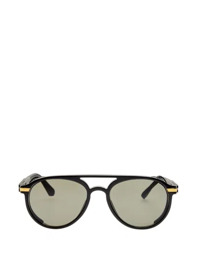 Linda Farrow Pilot-frame Sunglasses In Black