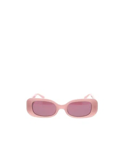 Linda Farrow Rectangle Frame Sunglasses In Pink