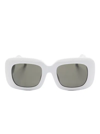 Linda Farrow Rectangle-frame Sunglasses In White