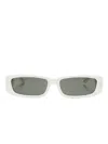 Linda Farrow Rectangle-frame Tinted Sunglasses In White