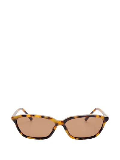 Linda Farrow Rectangle-frame Sunglasses In Brown