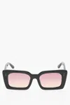 Linda Farrow Rectanguar- Frame Oversized Nieve Sunglasses With Cut-out De In Black