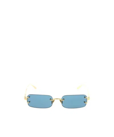 Linda Farrow Rectangular Frame Sunglasses In Blue